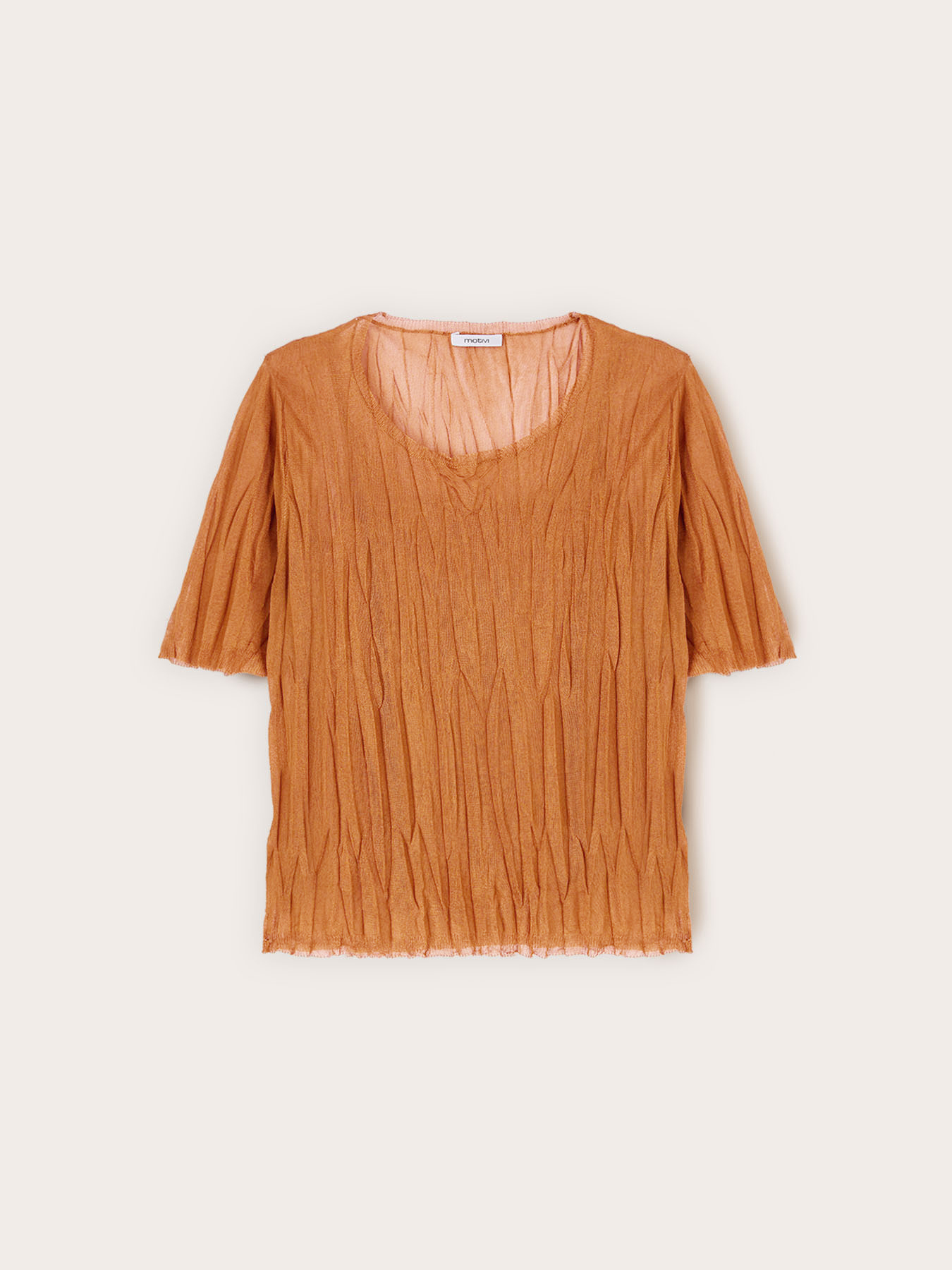 Cropped crinkle-effect sweater image number 4