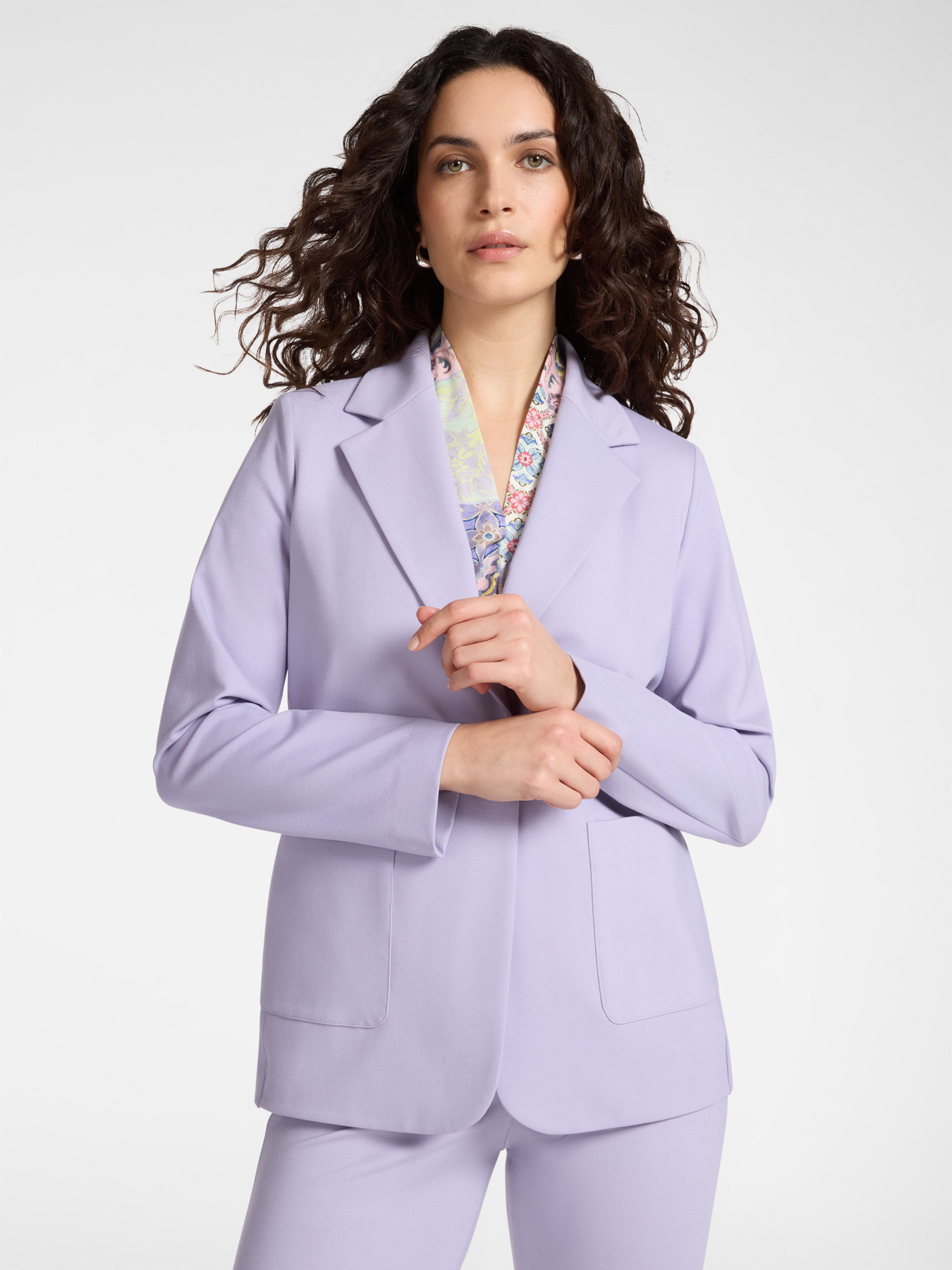 Blazer de um bot&atilde;o em malha Milano image number 0