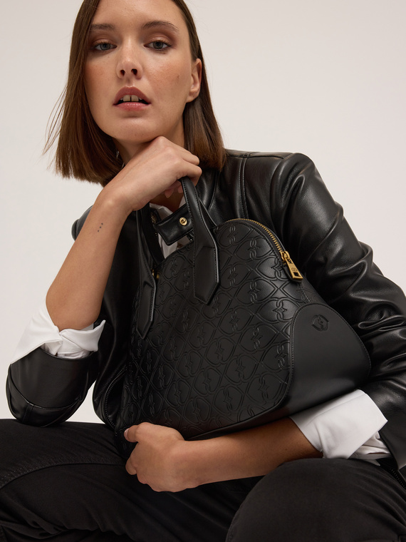 Handtasche mit Doppelherz-Muster