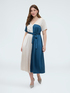 Kleid aus Stretch-Satin mit G&uuml;rtel image number 2