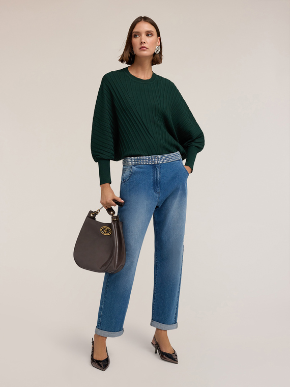 Oversized pleated sweater