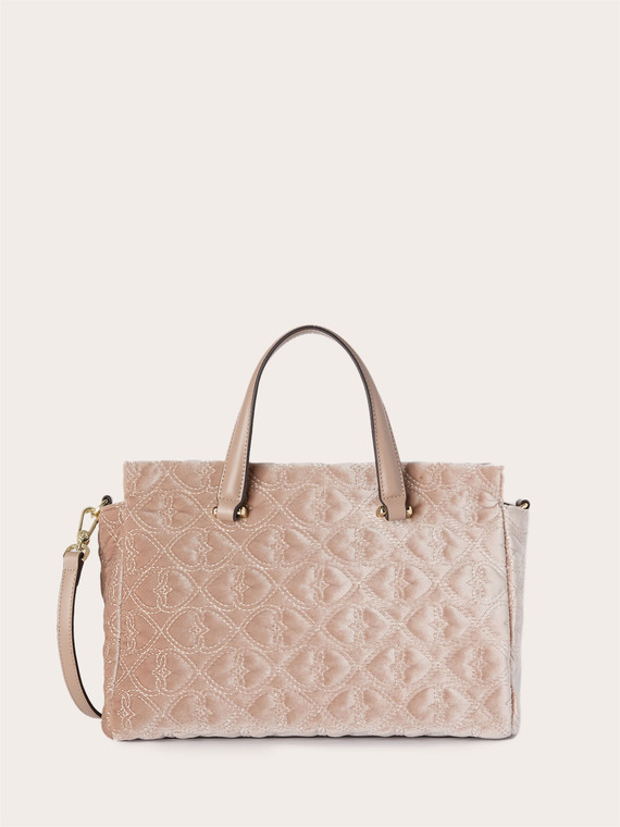 Quilted shopper bag with embroidery