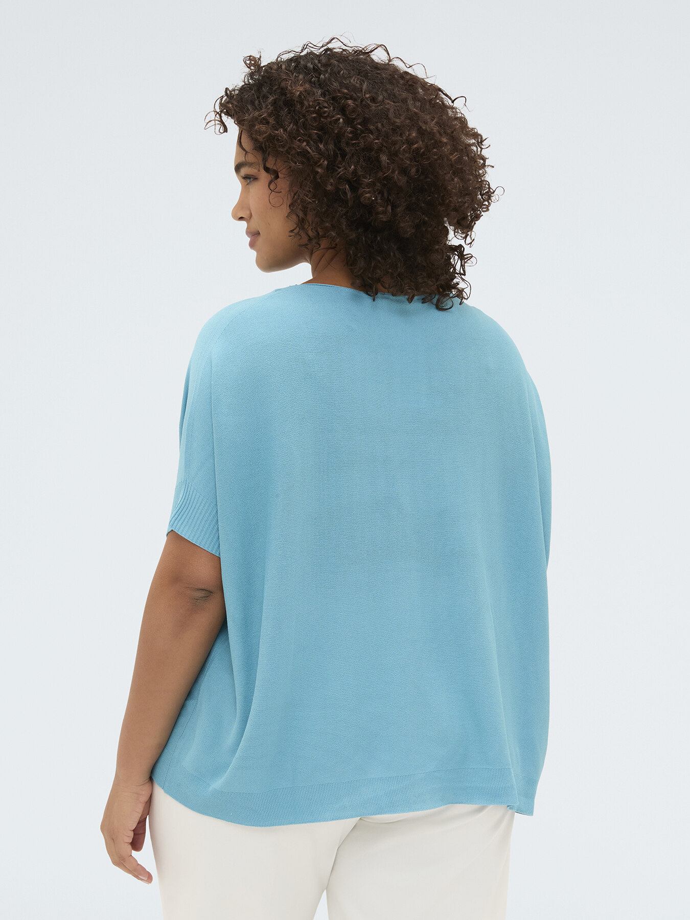 Maglia misto viscosa scollo a barchetta image number 1