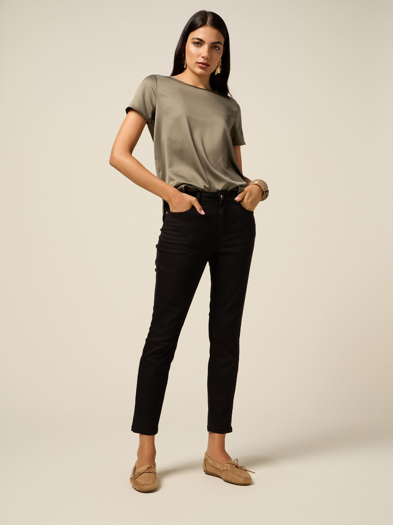 Regular trousers with chain detail image number 0