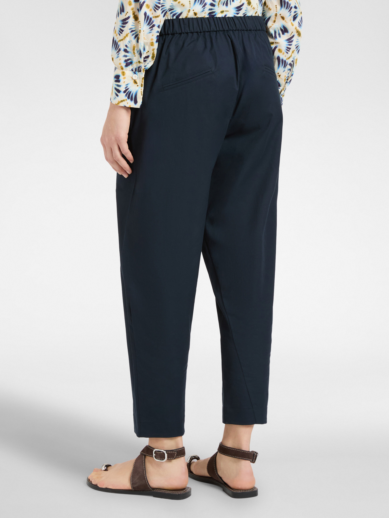 Stretch cotton balloon trousers image number 1