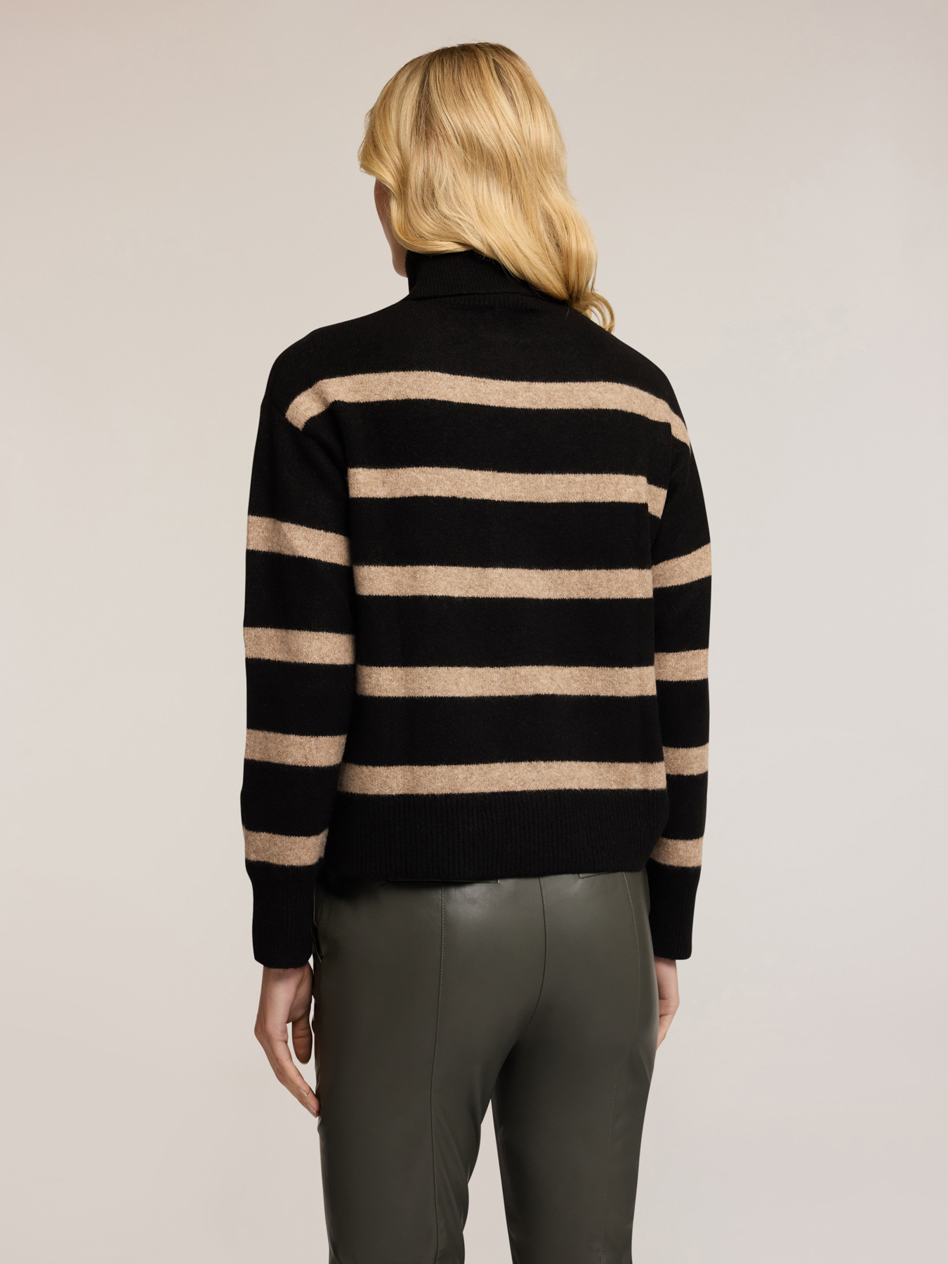 Striped turtleneck sweater image number 1