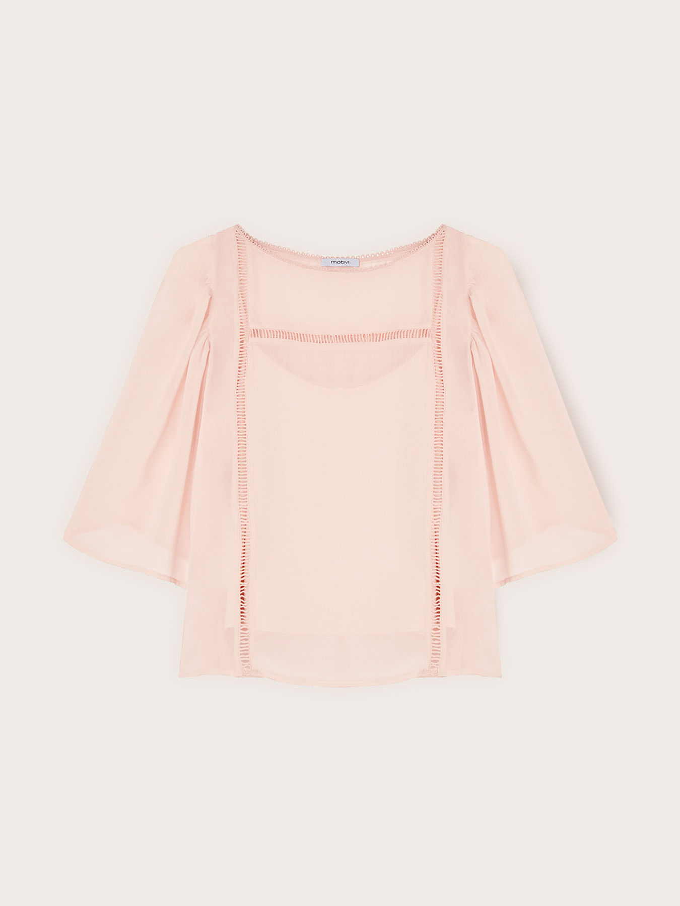 Georgette blouse with ajour&eacute; embroidery image number 4