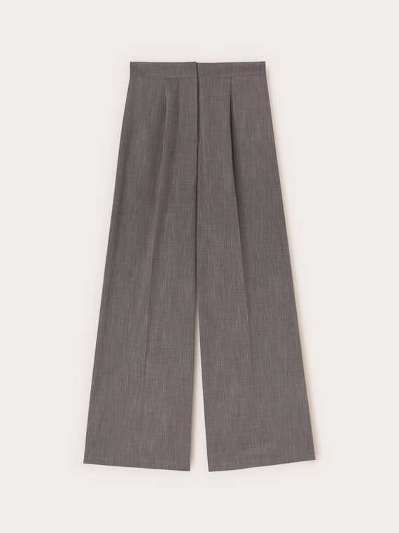 Palazzo pants in yarn-dyed fabric