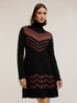 Short knit dress with chevron pattern image number 2