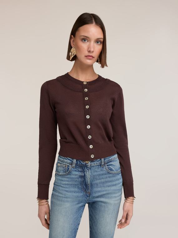 Cardigan din amestec de in