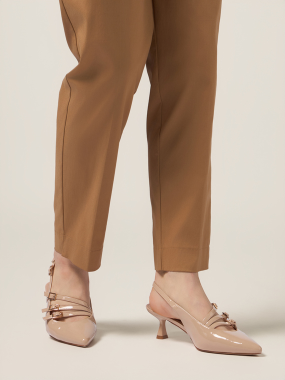 Patent leather slingbacks