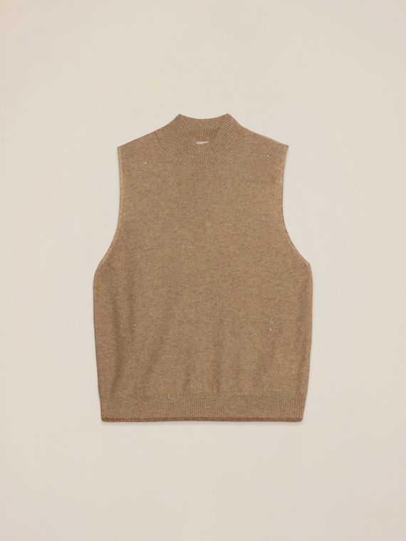 Top dolcevita misto cashmere