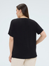 Zweifarbiges T-Shirt mit Blumenstickerei image number 1