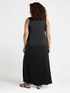 Vestito lungo smanicato in raso stretch image number 1