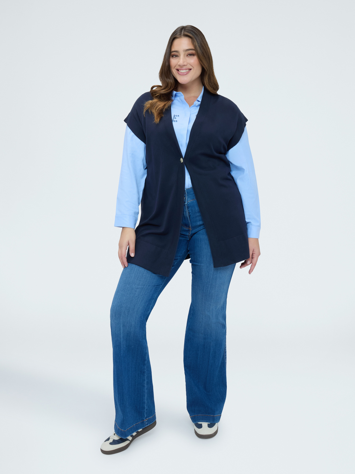 Gilet lungo in misto viscosa image number 2