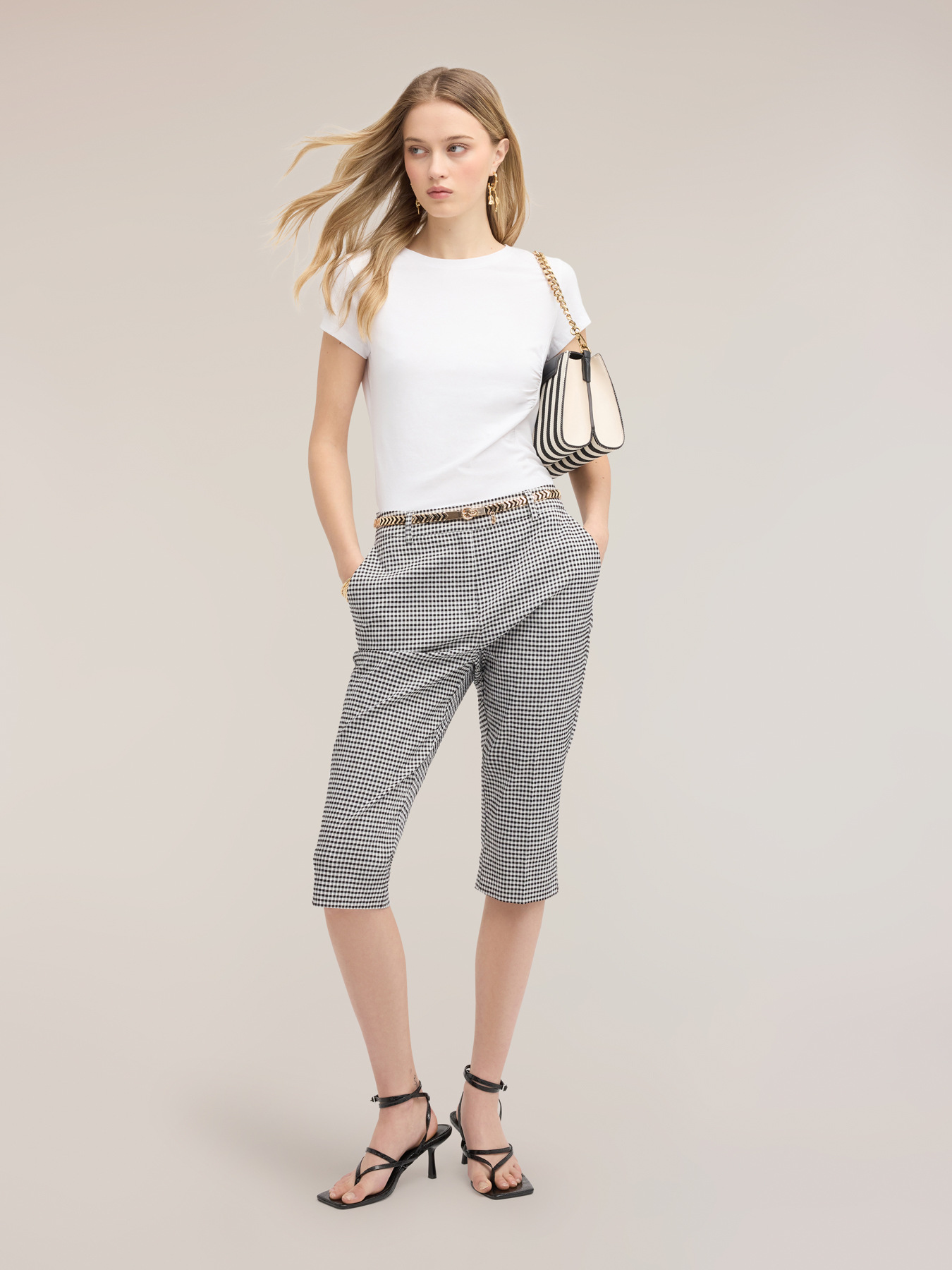 T-shirt with asymmetric side draping image number 3
