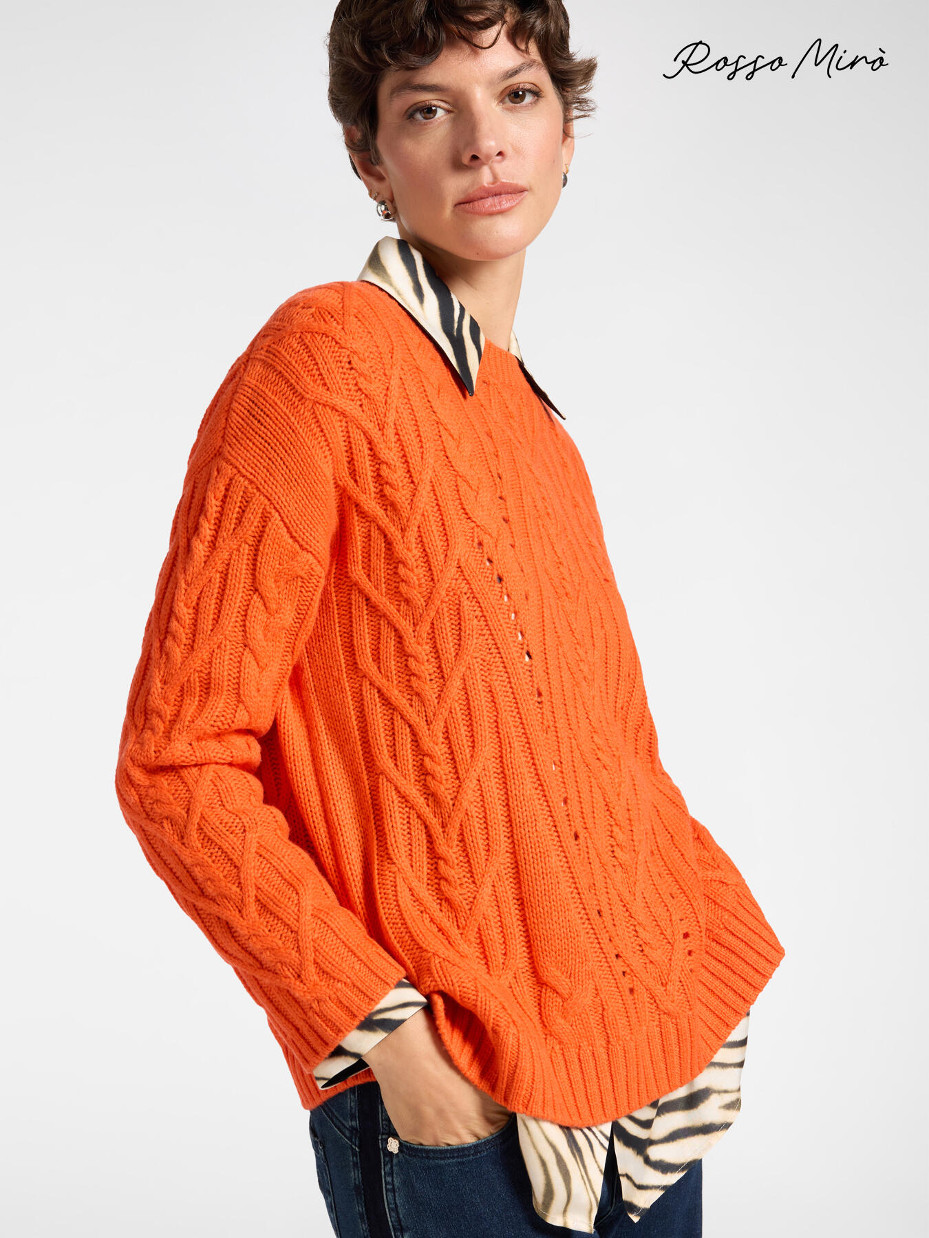 Wool sweater with workmanship image number 0