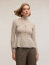 Turtleneck sweater with peplum cut image number 2