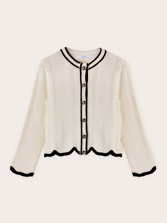 Cardigan in maglia punto mosso