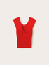 T-shirt con nodo in maglia image number 4