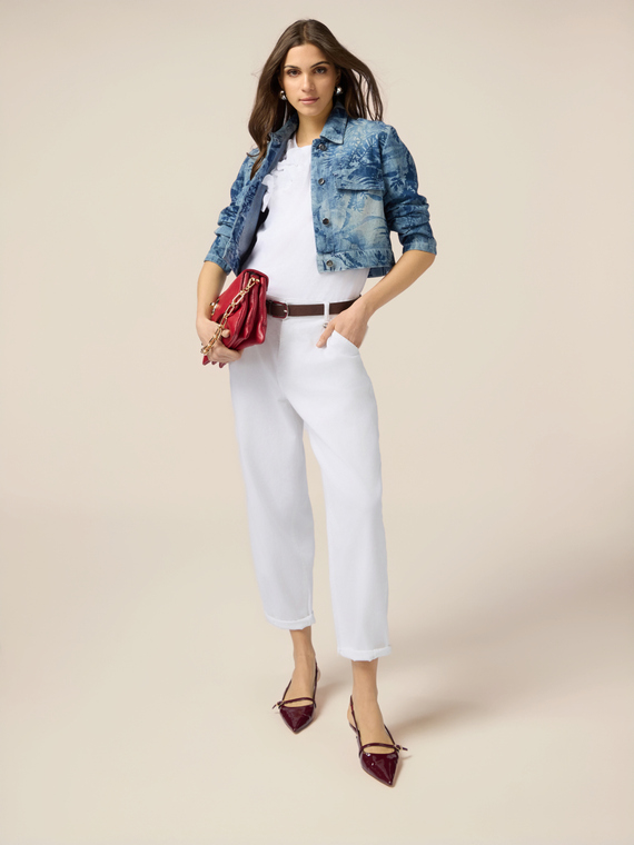 Pantaloni baggy in cotone con cintura