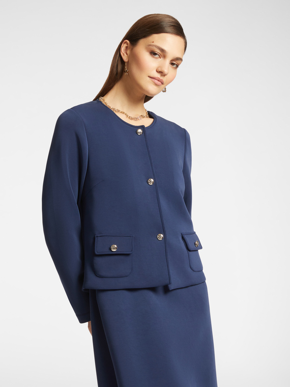 Jacke mit rundem Halsausschnitt aus Scuba