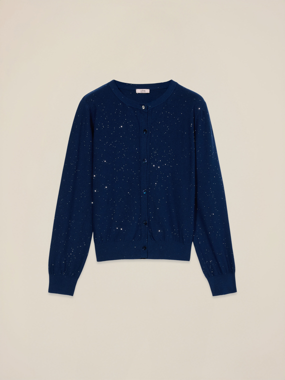 Cardigan corto con paillettes