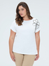 T-shirt en coton avec broderie florale image number 0