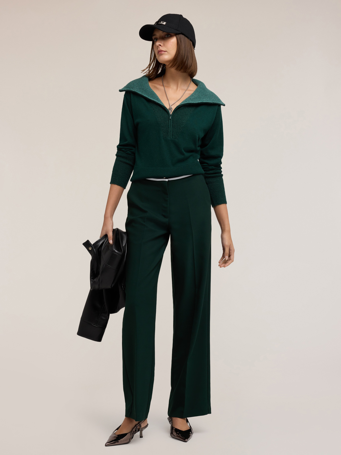 Maglia con colletto misto seta image number 3