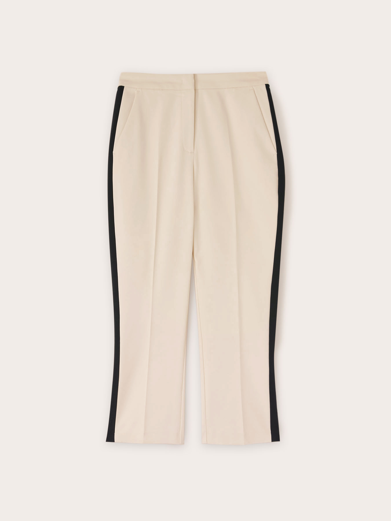 Cropped trousers with side band image number 4