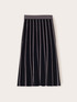 Pleated effect knit striped skirt image number 4