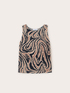 Flowing printed top with rear slit image number 4