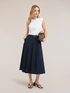 Rochie midi cu curea și fustă din poplin image number 0