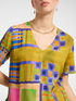 Printed short sleeve blouse image number 3