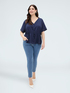 Viscose blouse with drawstring waist image number 3