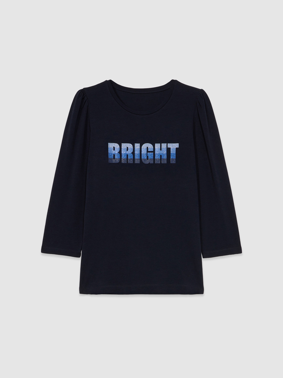 T-shirt con applicazione lettering