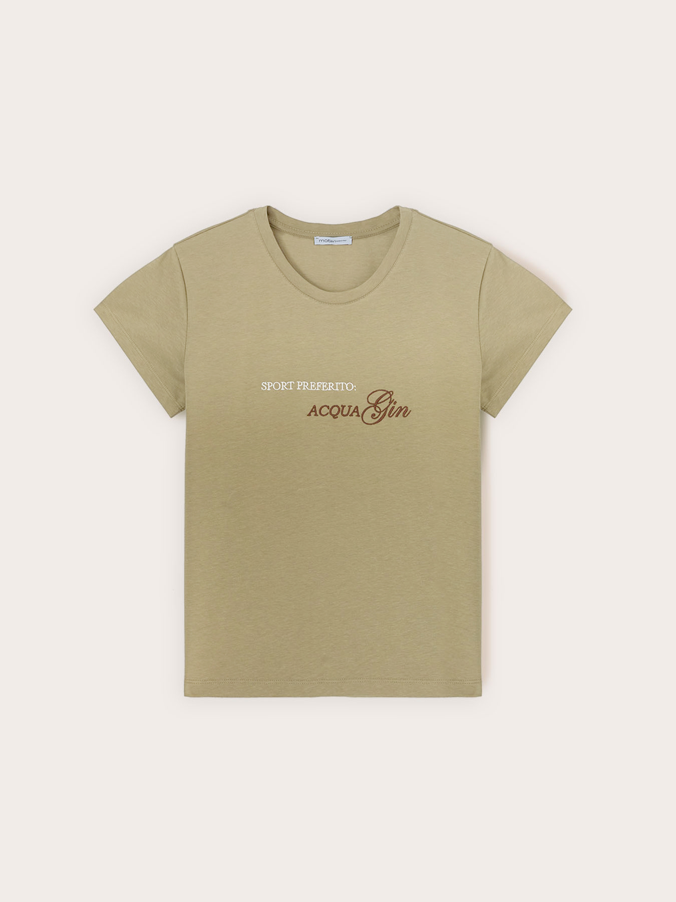 Tricou din jerseu cu inscripție brodată image number 4
