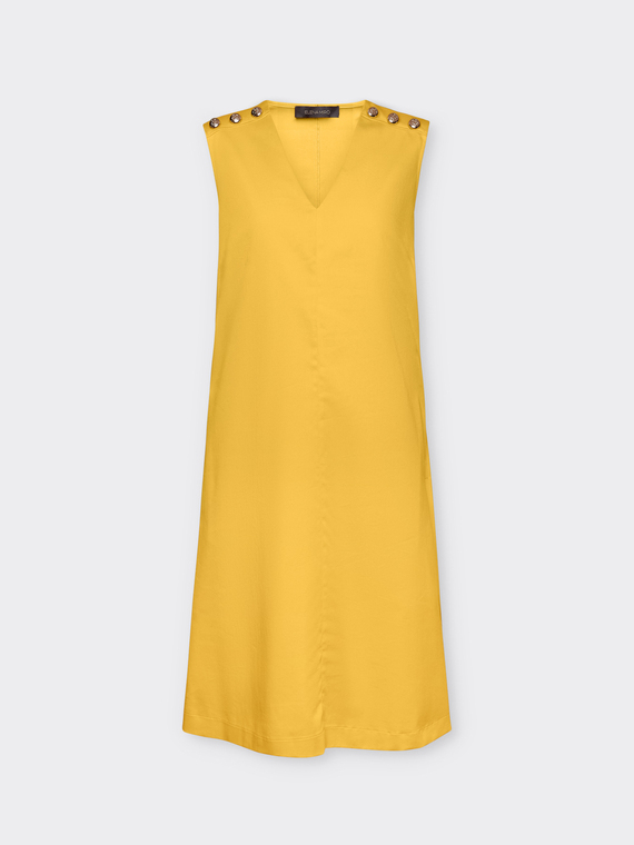 A-line dress with buttons on the shoulders