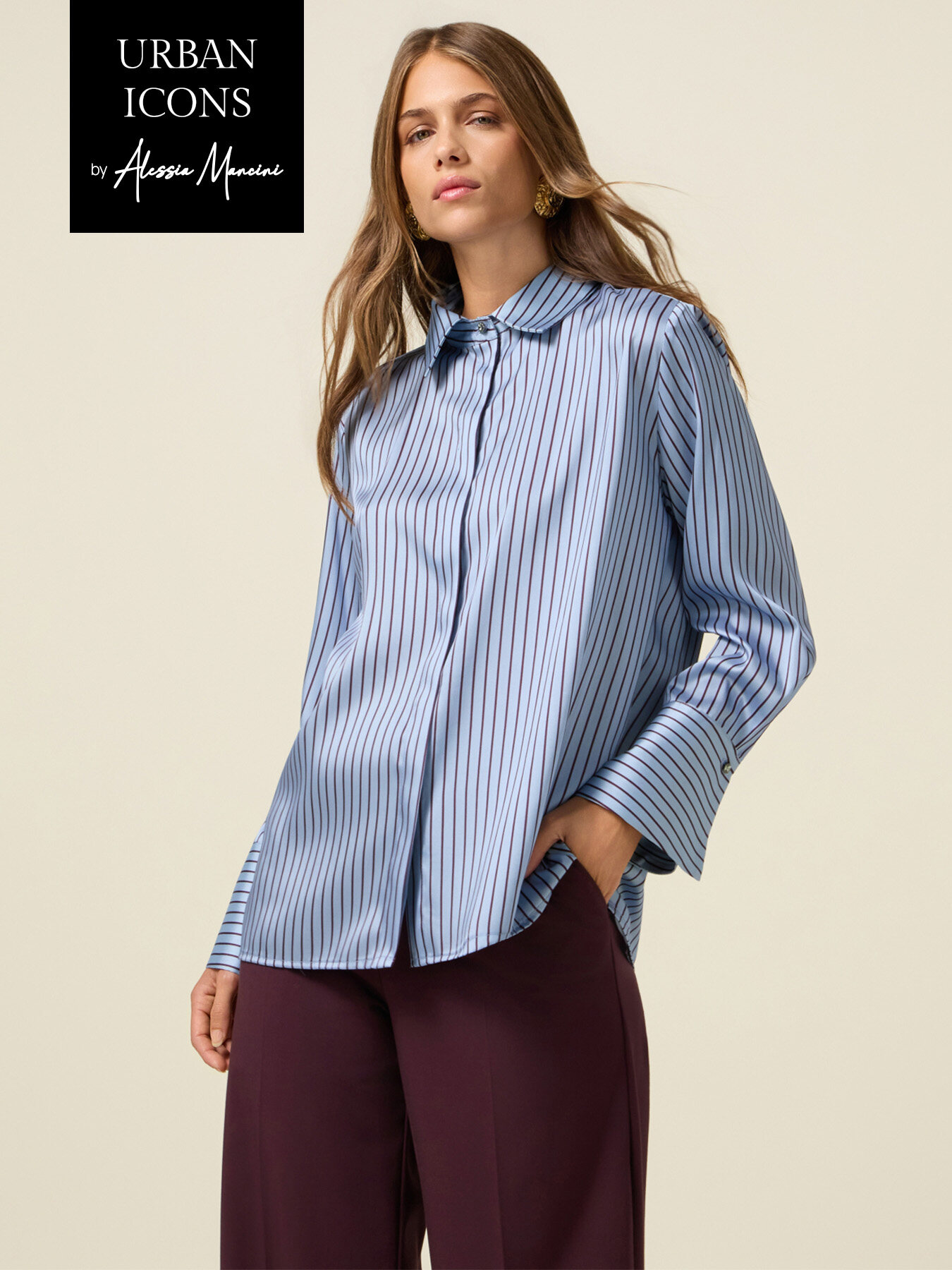 Chemise en satin rayé image number 0