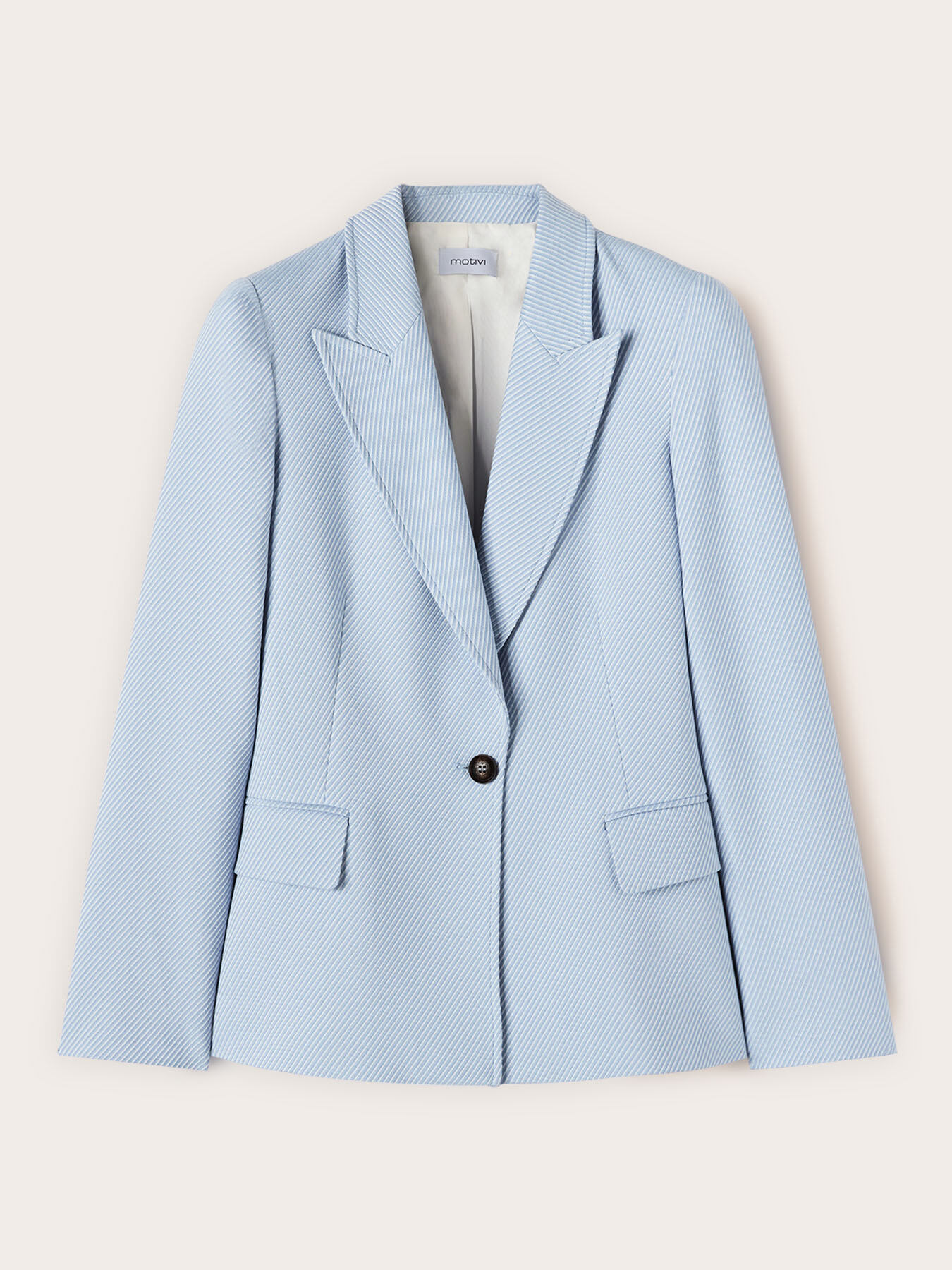 Blazer in tessuto tinto filo a righe image number 4