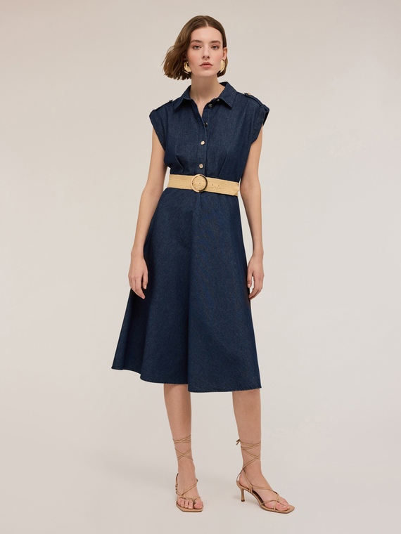 Robe chemisier en lyocell mélangé