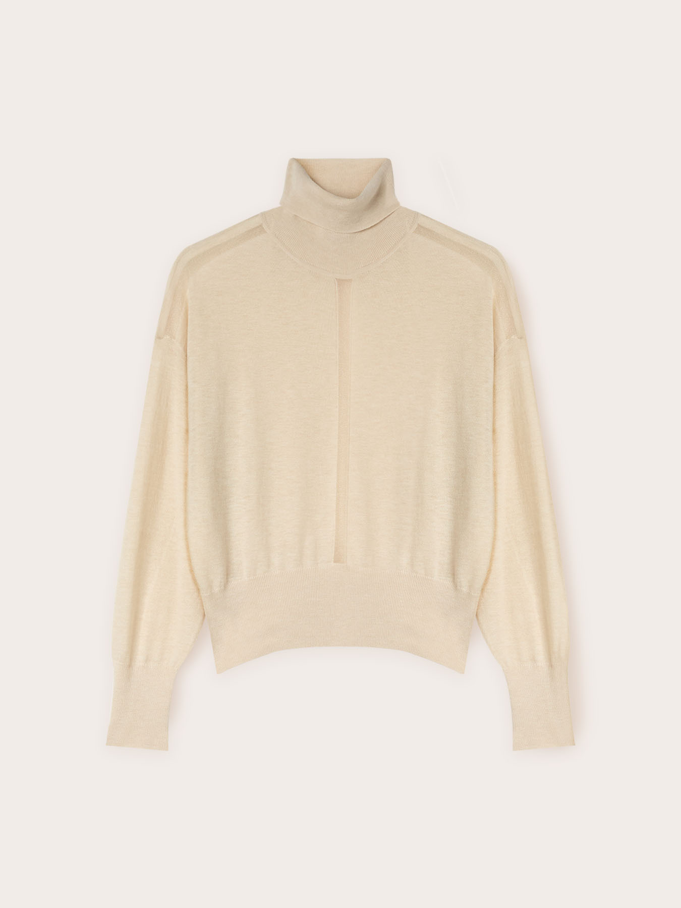 Rollkragenpullover mit transparentem Einsatz image number 4