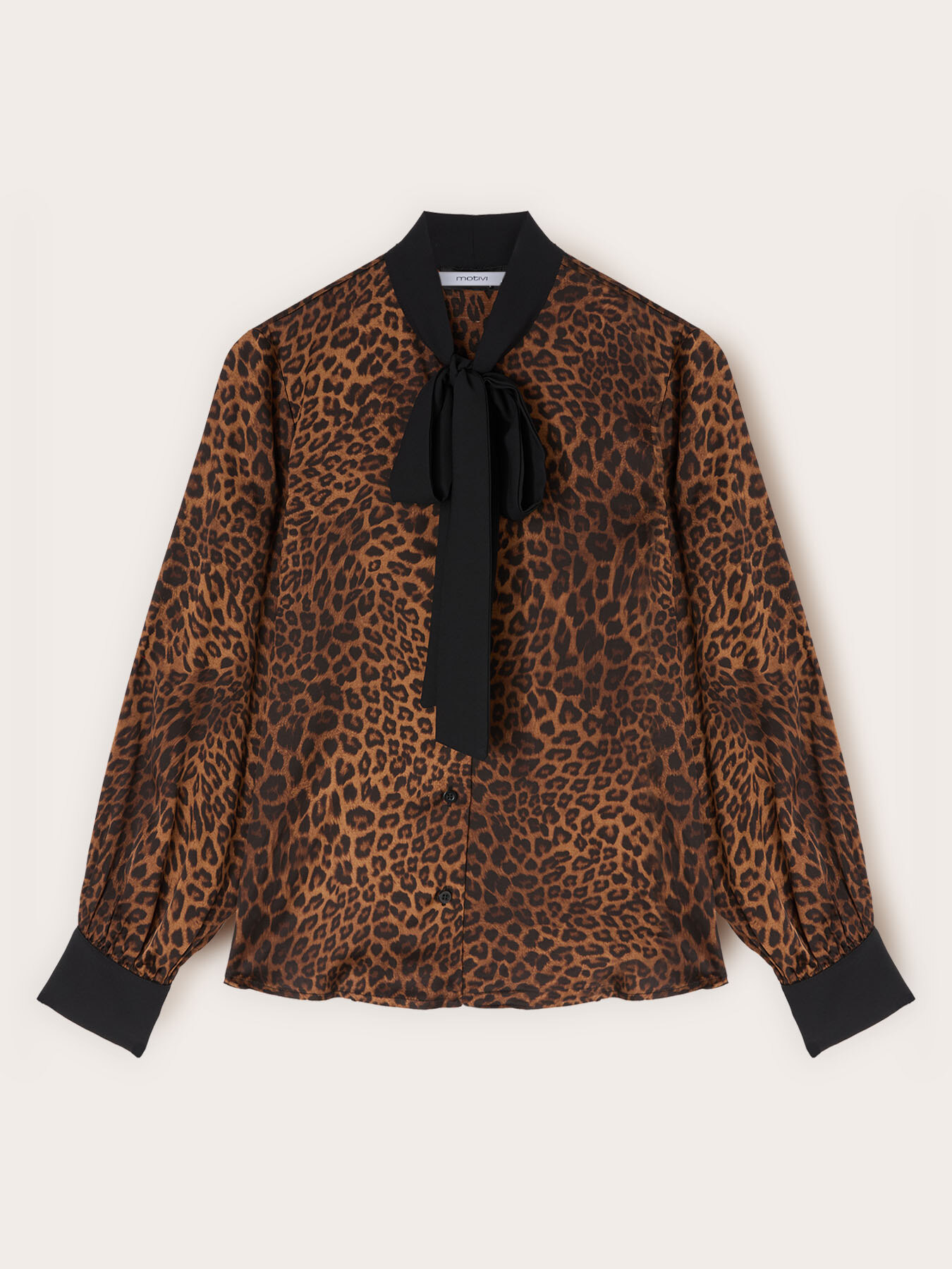 Animal print satin shirt image number 4