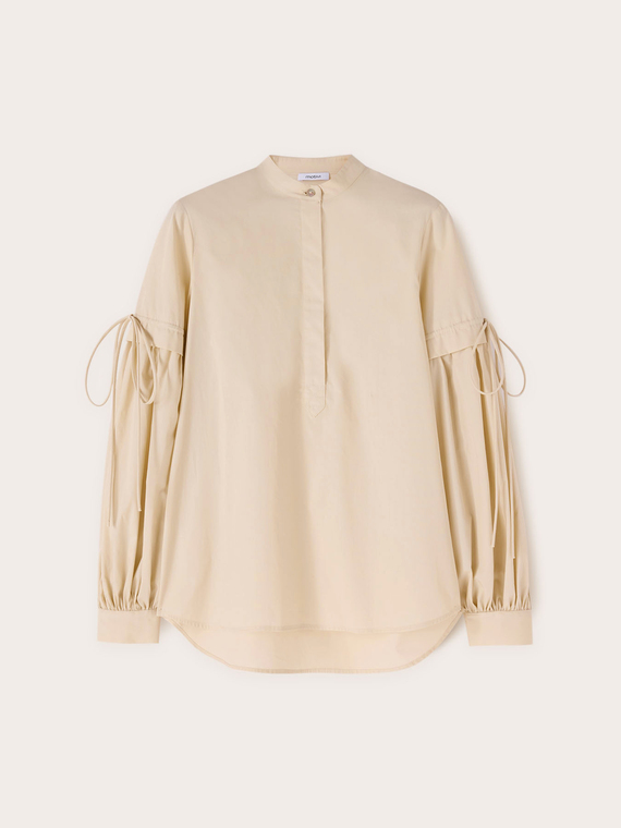 Oversize-Bluse mit gerafften Ärmeln