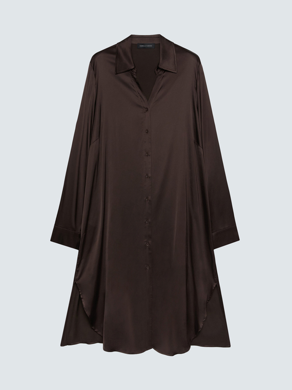 Power Hemdblusenkleid aus Viskose-Satin