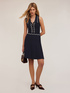 Kurzes Strickkleid mit Besätzen in Kontrastfarbe image number 2