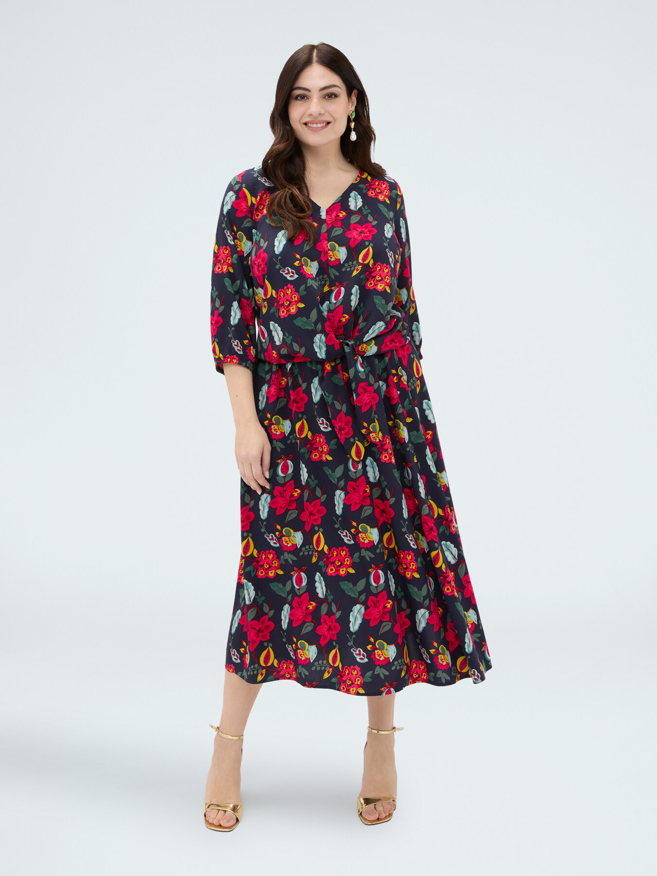 Bluse mit Blumendruck aus Viskose mit Knotendetail image number 4