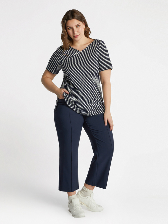 Gestreiftes T-Shirt mit Strass