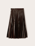 Pleated midi skirt in coated fabric image number 4