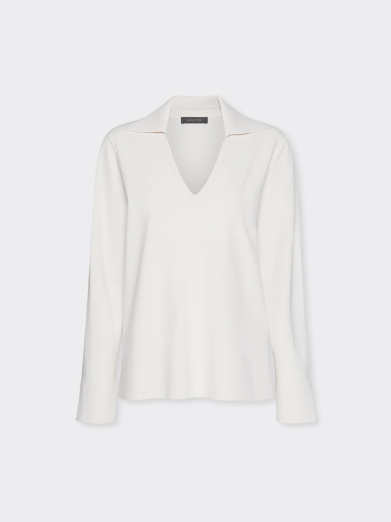 V-neck jumper with collar